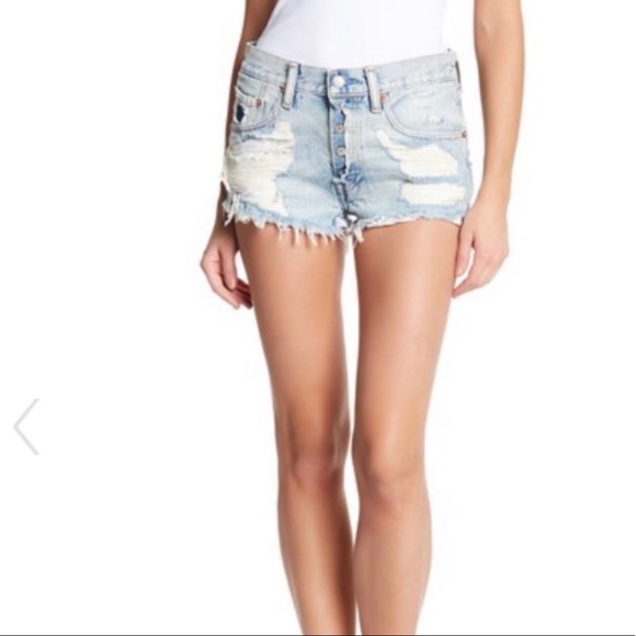 Levis 501 Rolling Stones Denim Shorts - Picture 3 of 6